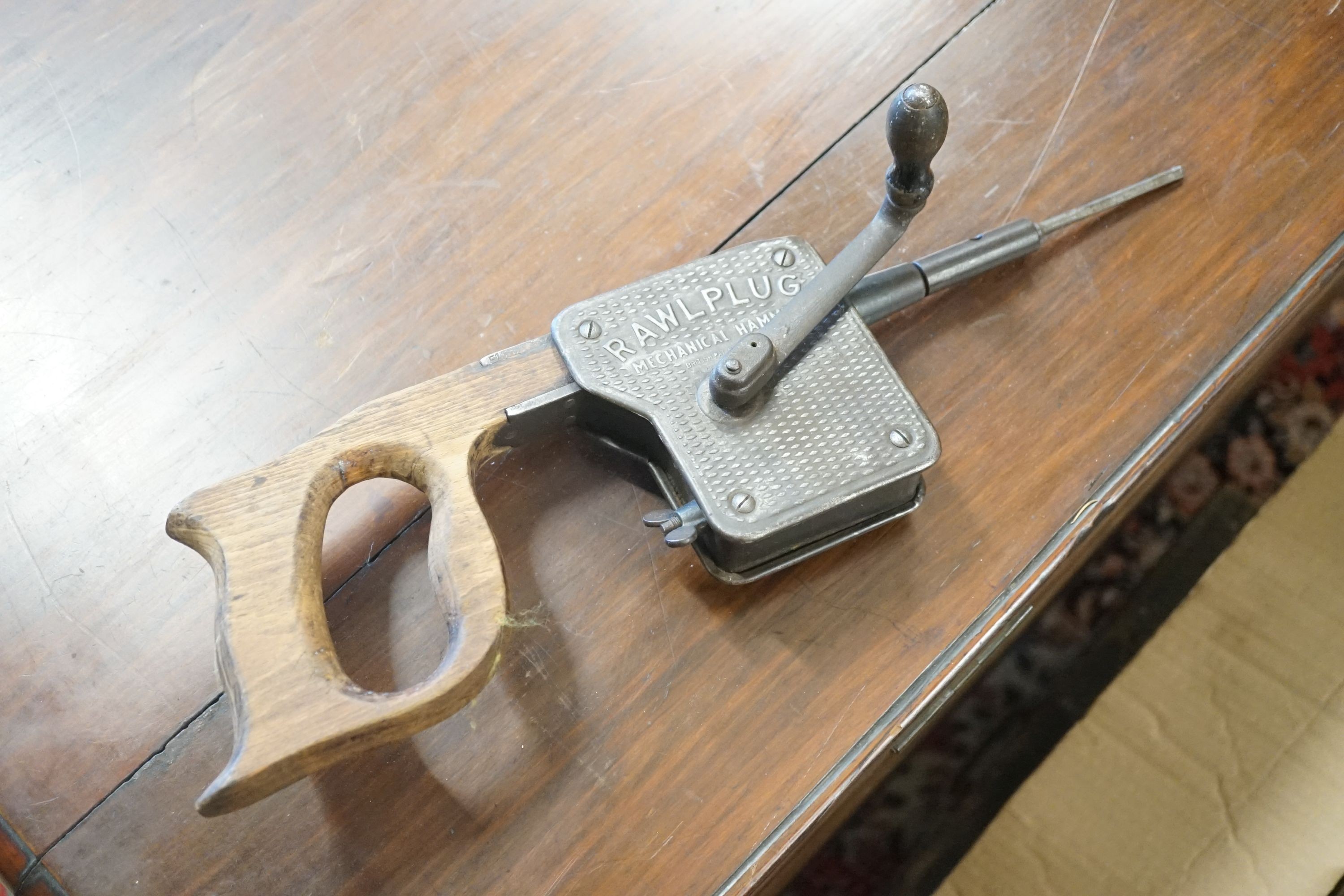 A large quantity of Victorian and later carpentry tools to include assorted steel and brass mounted planes, three Victorian pine trunks etc.